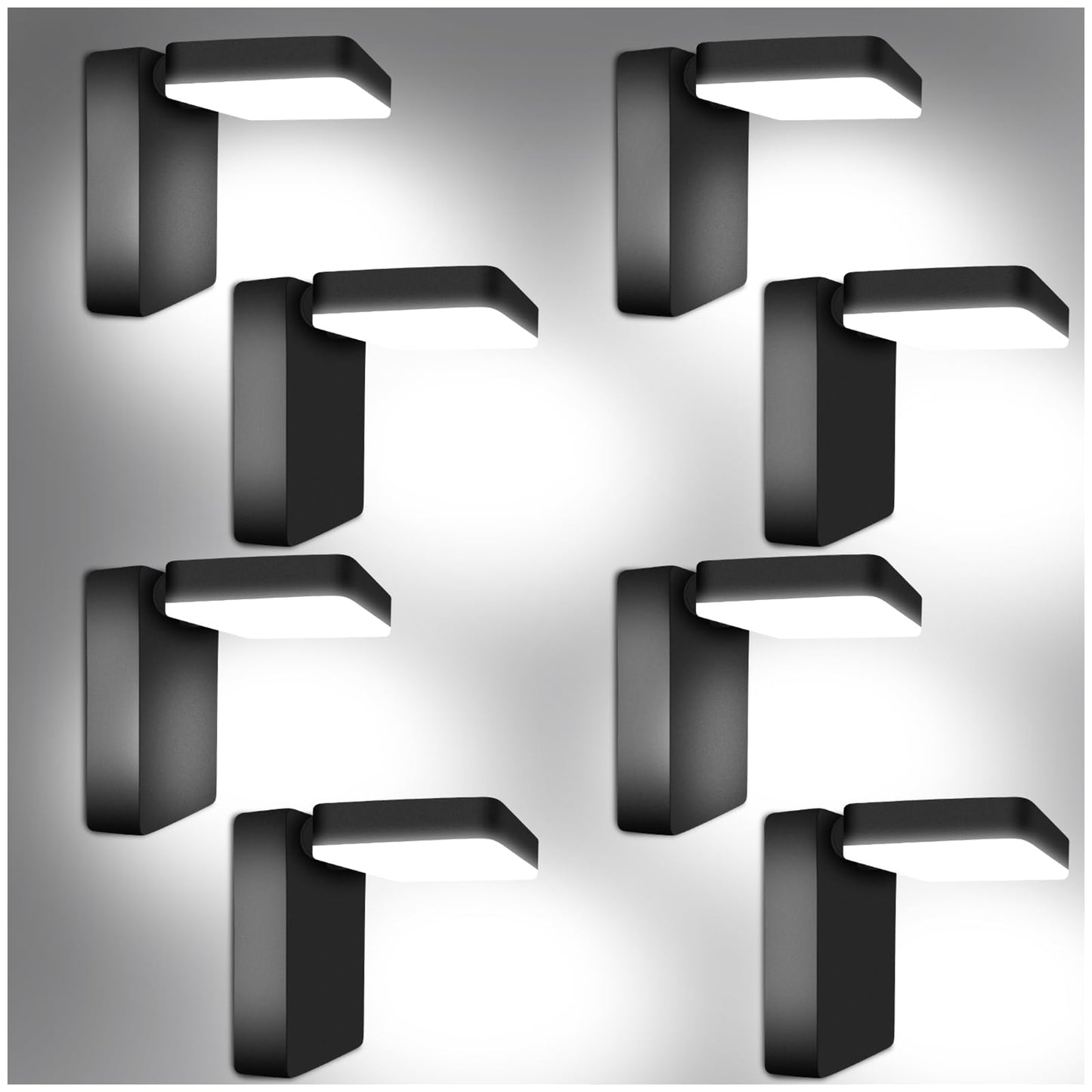 ledmo 60W LED Outdoor Wall Light Switch Control 360° Rotatable Head with 180° Tilt Modern Commercial Security Lights Exterior Rotate Freely Patio Lighting 5000k IP66 for Porch/Yard/Barn，8 Pack
