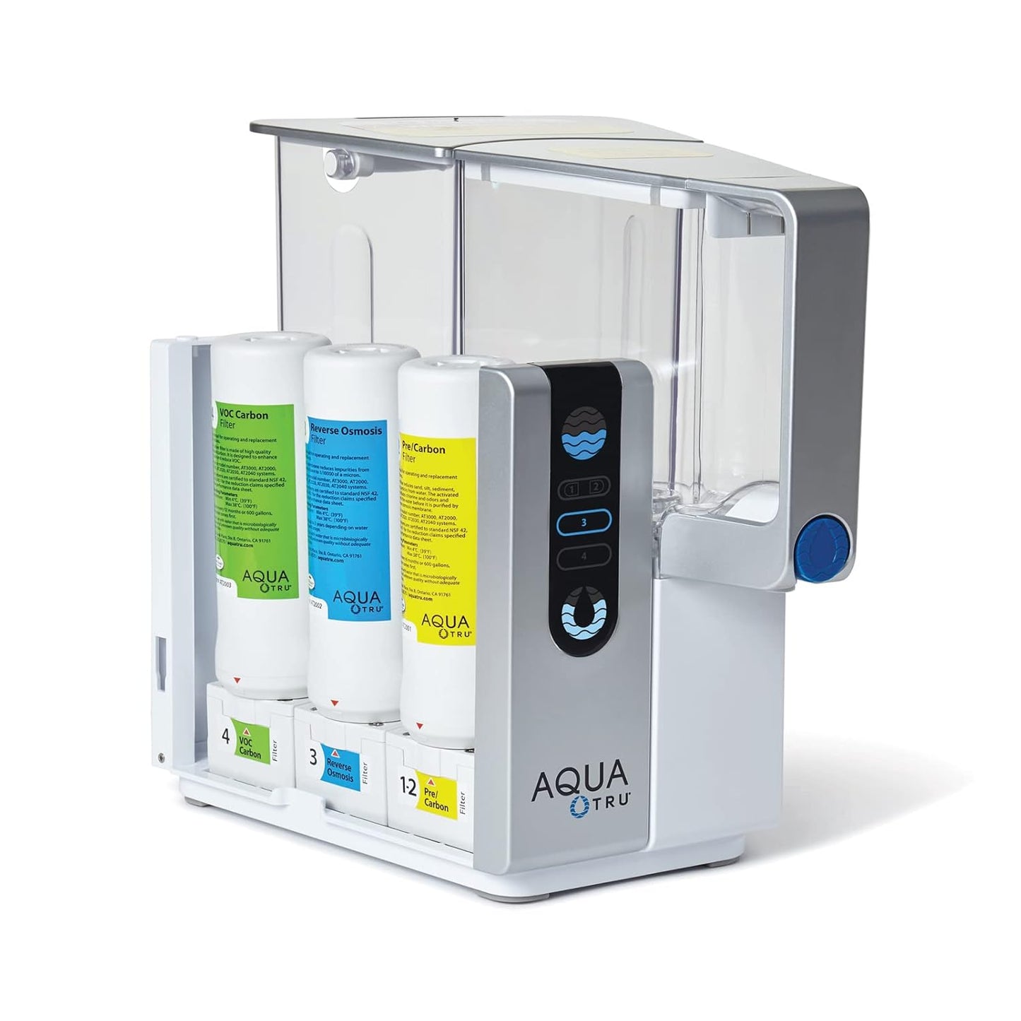 AquaTru Classic Alkaline Countertop Water Filter System for PFAS & Other Contaminants with 4-Stage Ultra Reverse Osmosis Technology (No Plumbing or