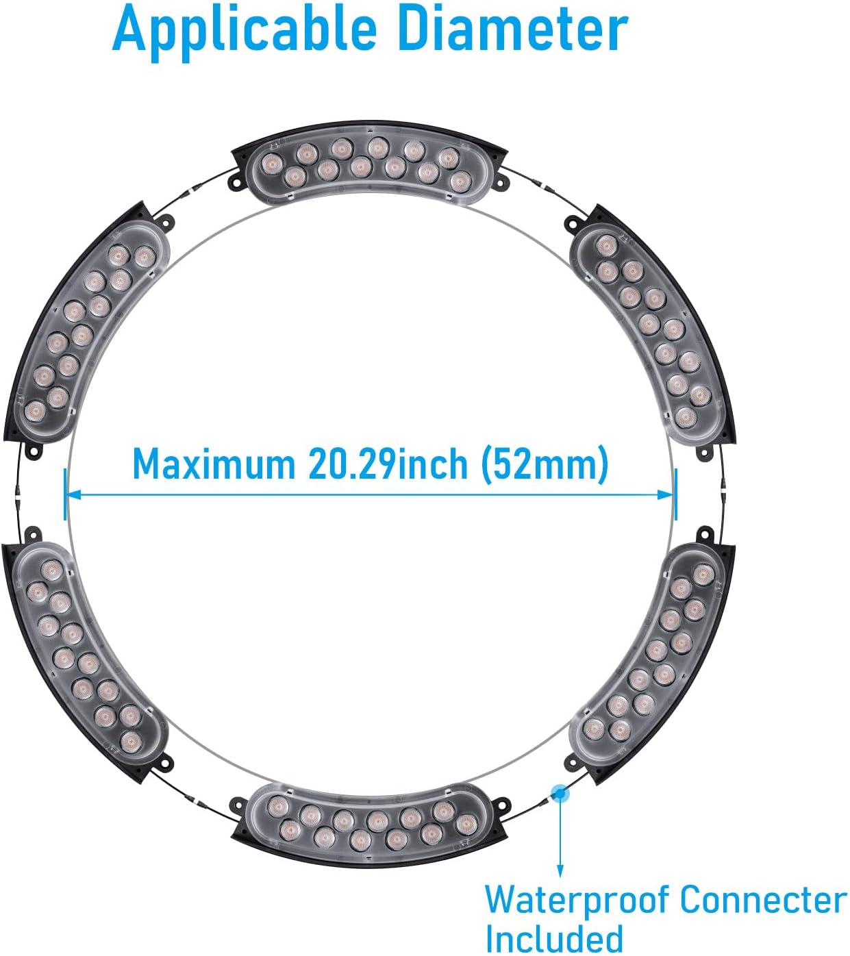 Low Voltage Landscape Tree Ring Lights, IP65 Waterproof, 12-24V 900LM 12W Aluminum Housing Landscape Spotlights for Big Tree&Palm Tree, Max D