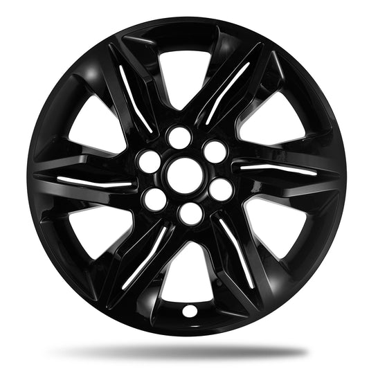 18 Inch Wheel Skins for 2019-2022 Chevy Blazer L/LT, Fits GM OEM#42497174 Alloy Wheels, Snap-On Design, Direct Replacement Gloss Black ABS Wheel Covers 4-Pack