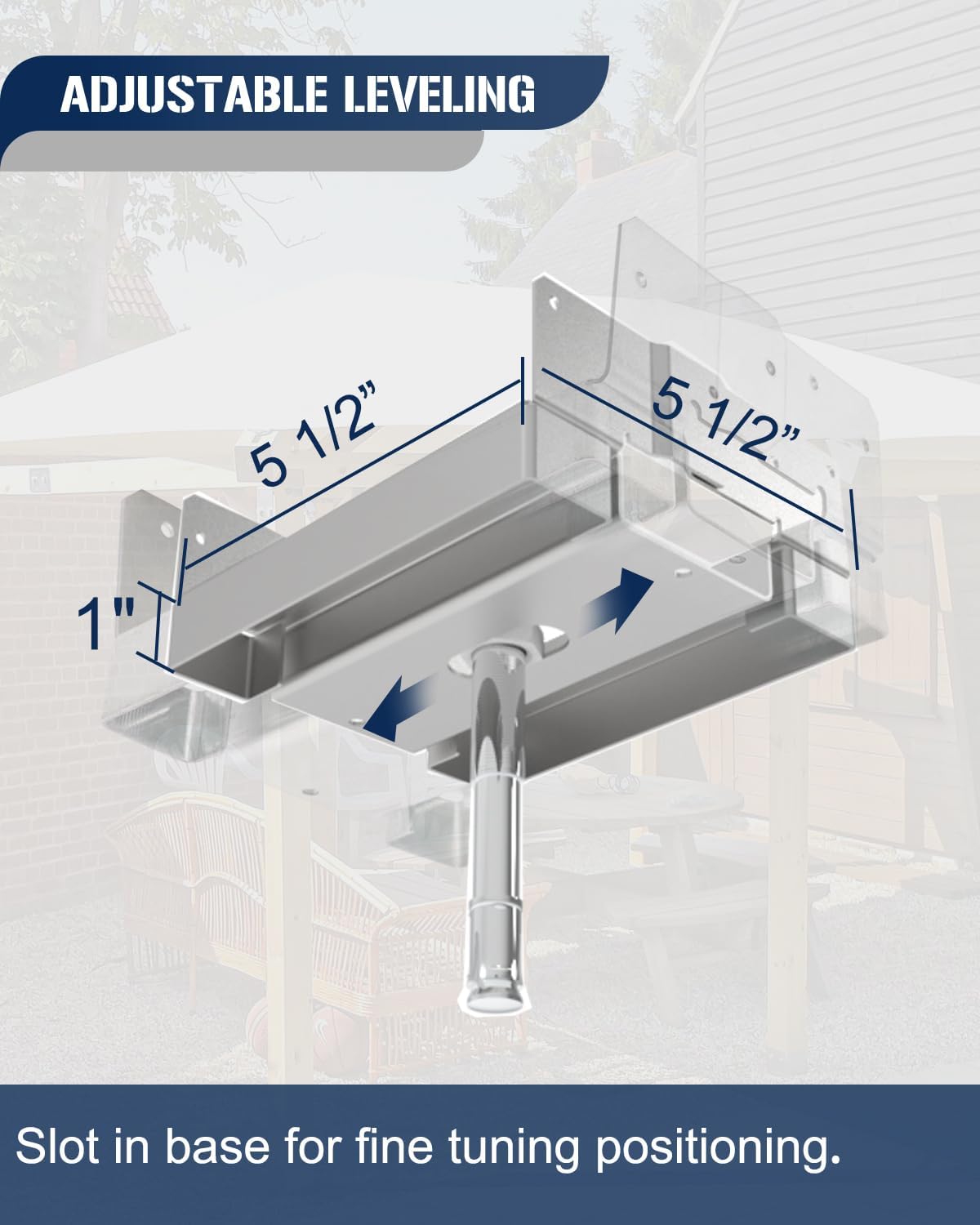 6 PCS 6x6 Wood to Concrete Adjustable Galvanized Post Base 2mm Aluminum Zinc Post Anchor,