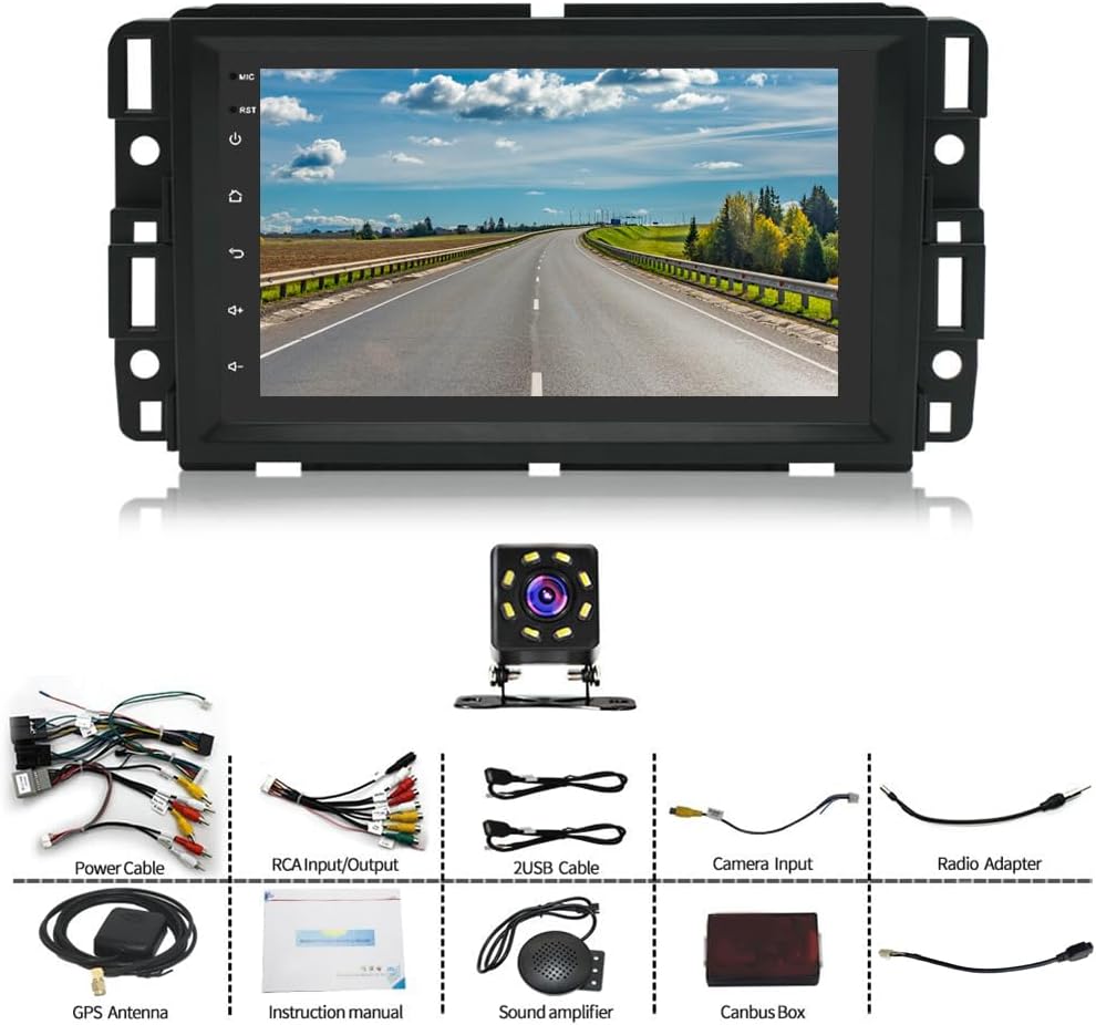 Android 13 Car Radio Stereo for Chevy Chevrolet Impala 2006-2013 Upgrade 7inch IPS Touch Screen Head Unit Wireless CarPlay Android Auto Mirror Link Bluetooth GPS Navi WiFi FM RDS SWC Backup Camera 2+32G One SIze