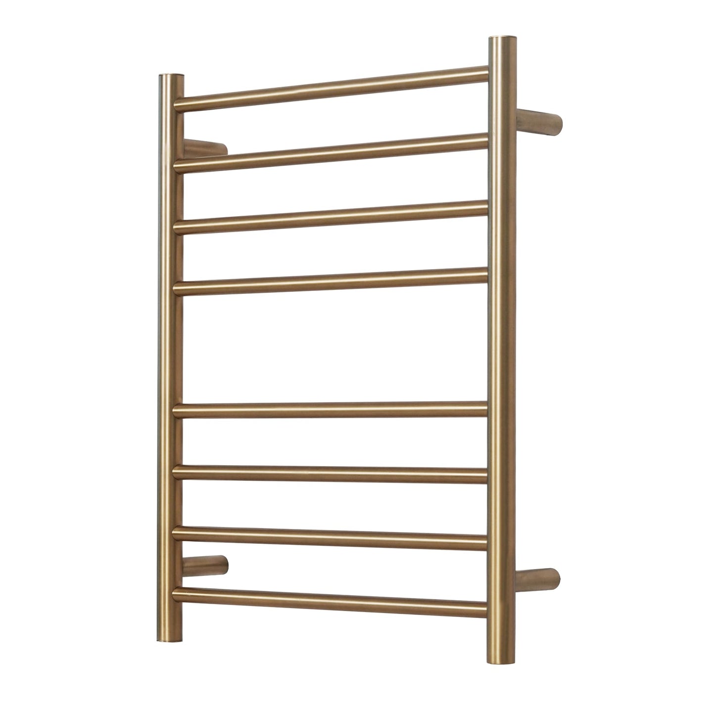 Electric Heated Towel Warmer, Wall Mounted Bathroom Towel Rack, Plug-in Design, Brushed Gold Stainless Steel Finish 8 Bar  with Single Press
