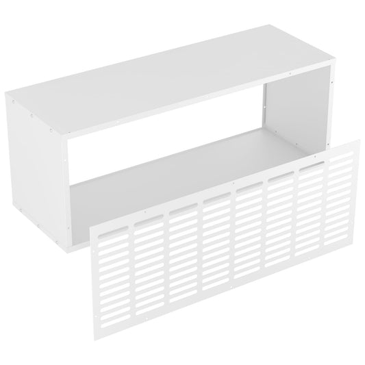 PTAC Wall Sleeve 42.5"L x 16.6"W x 15"H, Laser-Cut 96 Air Vents, Exterior Grille & Weatherproof Drain Hole, Sturdy Metal Wall Sleeve for Most PTAC & PTHP Units, White
