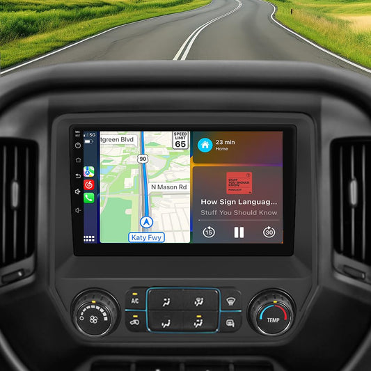 AWESAFE Android 13 Car Radio Stereo for Chevy Silverado GMC Sierra 2014-2018 10 Inch Touch Screen Support Carplay Android Auto 2G RAM 32G ROM without camera