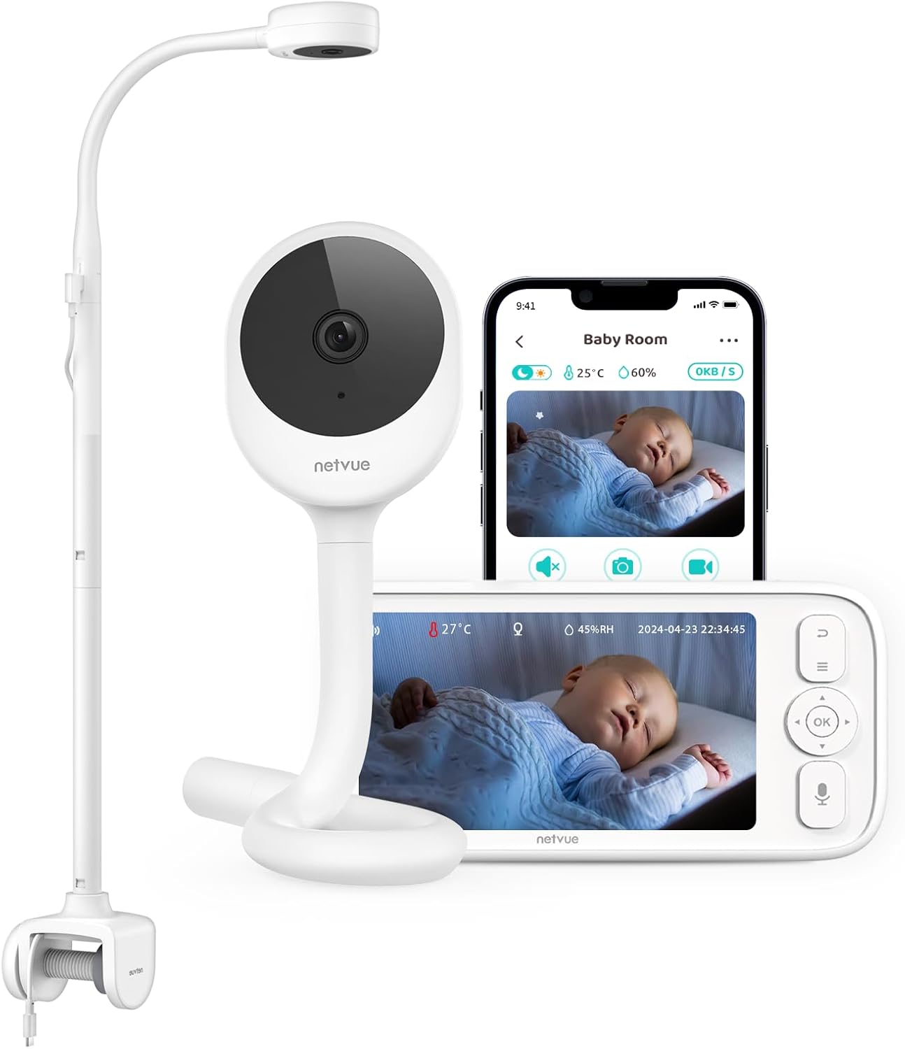 Baby Camera Monitor Video - 5000mAh Baby Monitor with Camera and Audio