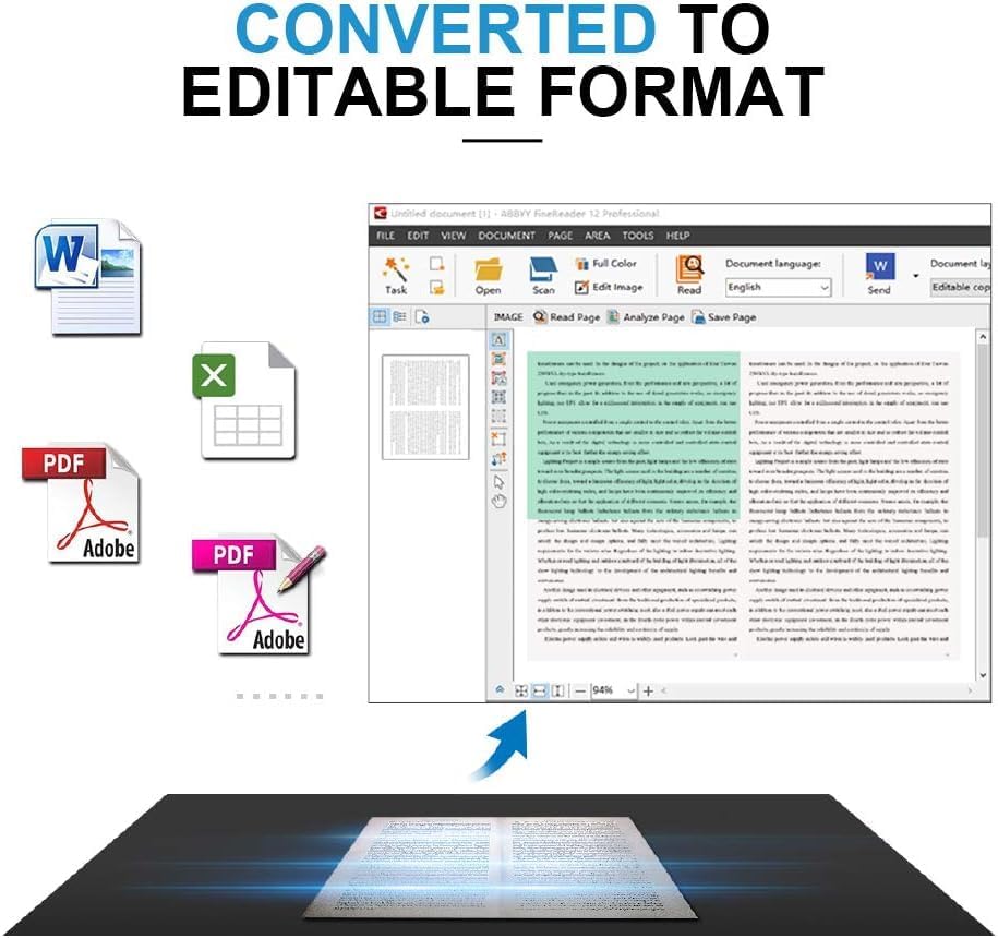 JOYUSING 14MP HD Document Scanner, Capture Size A3, OCR