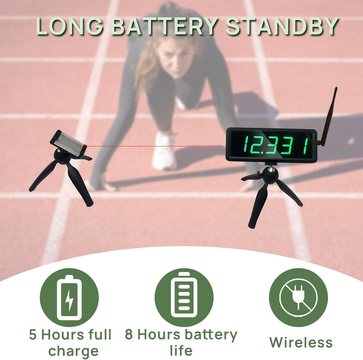 YZ Laser Timer for Sprints, Laser Sprint System, Track Laser Timer Stopwatch, Lap/Speed Training/Track Field/Running/Football 1 timer