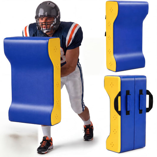 Tinideya Wedge Football Blocking Pad with Handles Denser Softer Foam Sport Tackle Shield Portable Rugby and Football Training Equipment for Blocking, Bumping and Contact Drills, 32 x 16 x 9 in
