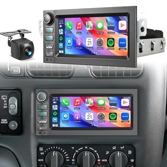 Plug&Play Car Radio for Chevy Camaro 1997-2002，S10 1998-2002，Blazer 1998-2002，for GMC Suburban 1995-1999,Yukon 1995-2002 Sonoma 1998-2002，6.9 Inch IPS Touch Screen with Wireless Carplay Android auto