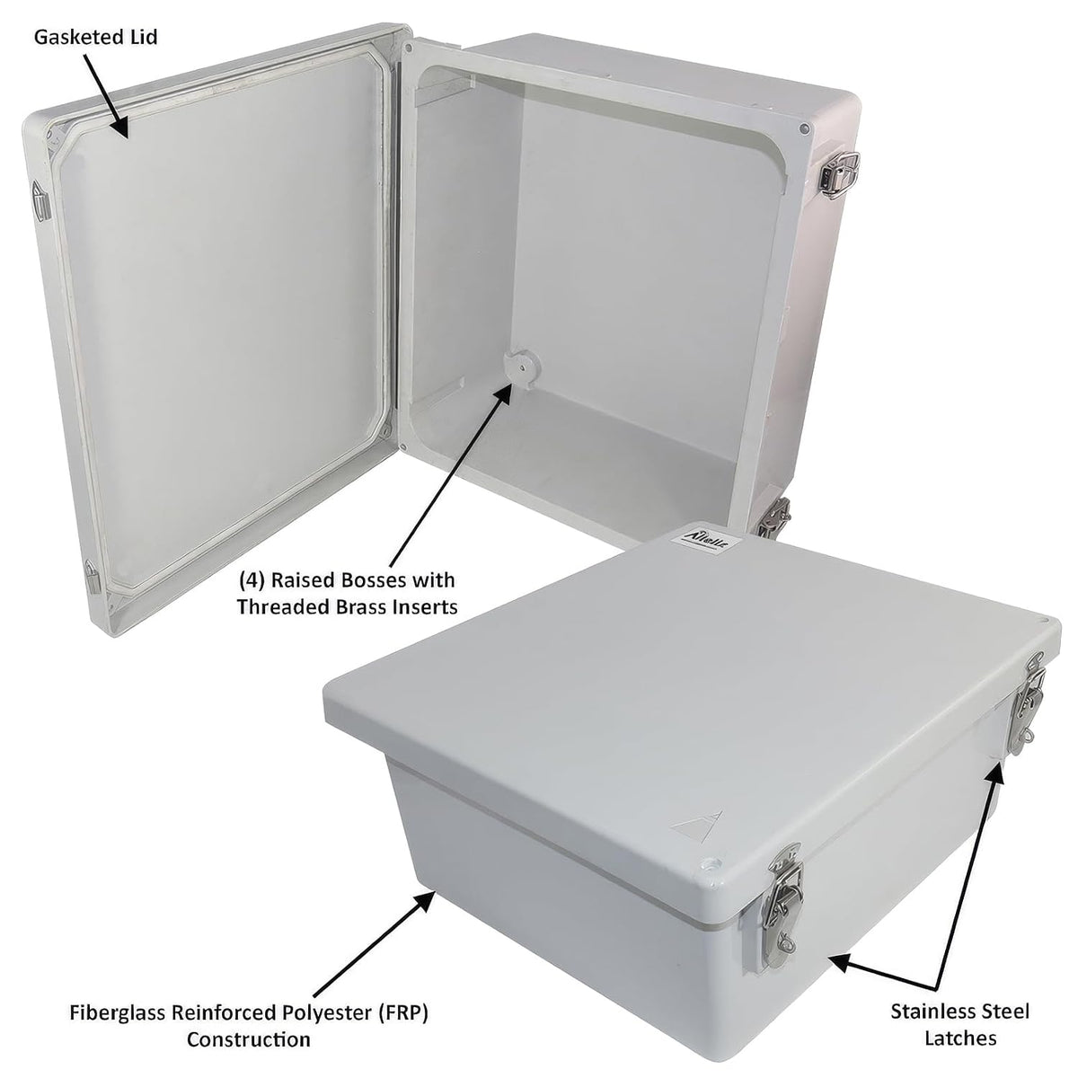 14x12x6 Fiberglass Weatherproof NEMA 4X Enclosure