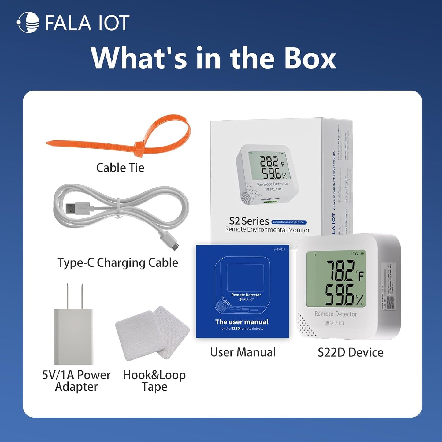 WiFi Temperature & Humidity Sensor, Data Logger, No Subscription | SMS/Email/Sound&Light Alerts, 4 Months Battery Backup, Unlimited Contacts, Idea for RV Pet, Greenhouse, Farm, Server Room