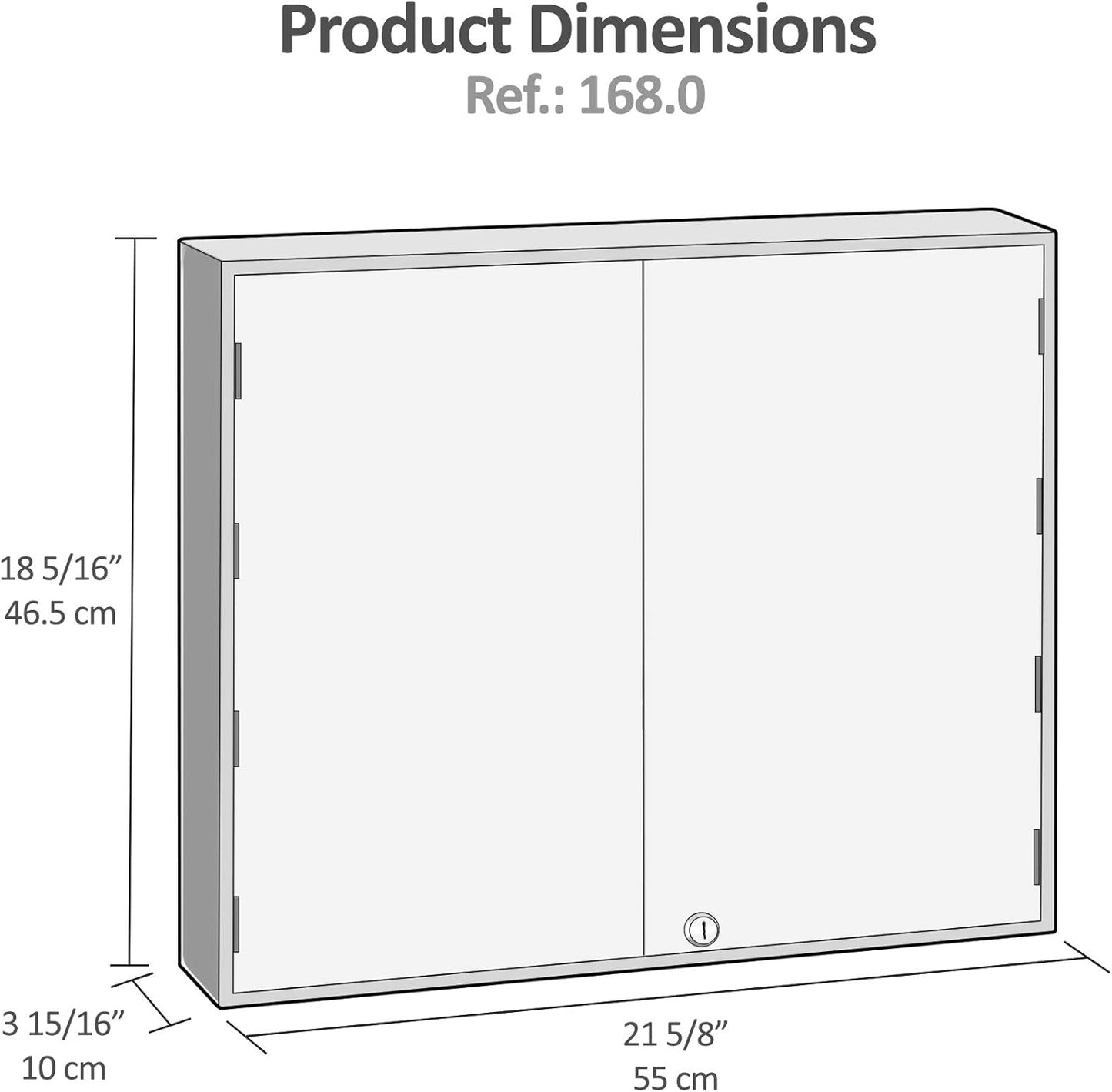 Acrimet Key Cabinet Organizer 256 Positions with Lock (Wall Mount) (256 Multicolored Tags Included) (Beige Cabinet)