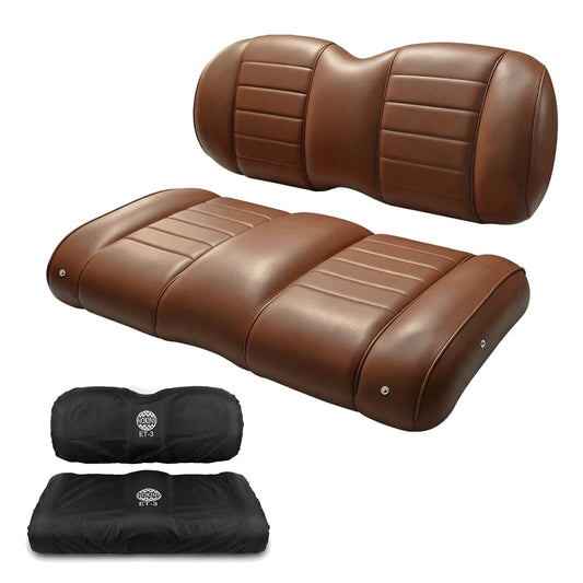 NOKINS Golf Cart Seat Cushion Kit for EZGO TXT/RXV, Coffee Brown