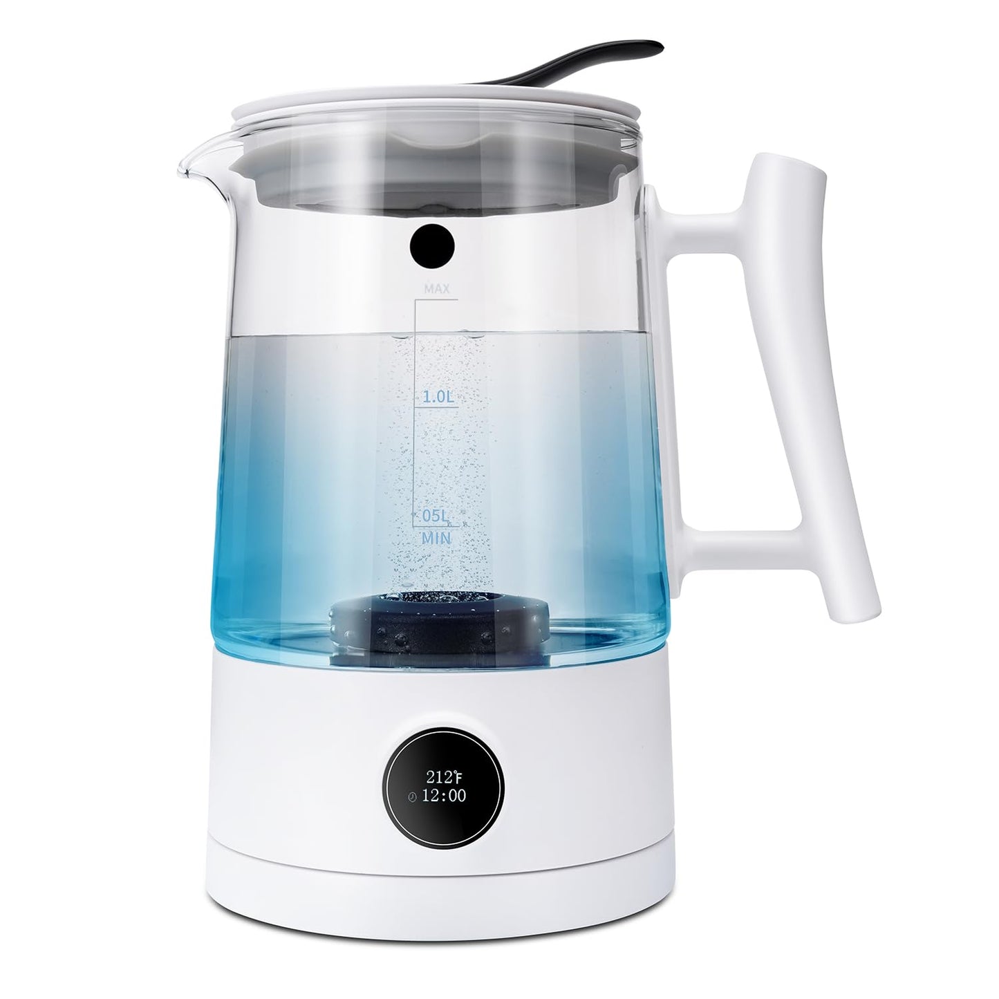 Hydrogen Water Generator with SPE and PEM Technology, 1.5L Large Capacity Hydrogen Water Pitcher, Balanced Purified Water PH Levels, 7 Preset Temps,