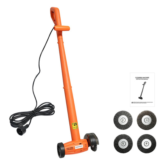Electric Stand-Up Grout Cleaner 2-in-1 Wire & Hard Brush – Heavy-Duty Floor Scrubber for Tile, Bathroom, Kitchen & Outdoor Weed Cleaning – Ergonomic 13FT Cord Deep Cleaner for Ceramic & Patio Floors