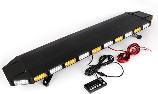 48' 104-LED Extreme High Intensity Construction Emergency Warning Strobe Light Bar Rooftop Low Profile Construction Hazard Flashing