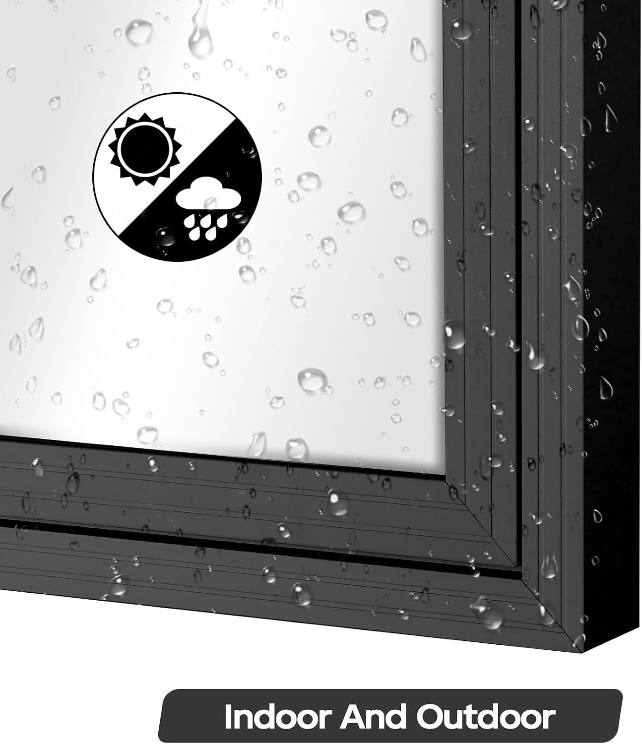 INNOVART Outdoor Enclosed Bulletin Board Weatherproof 36”x24” | Lockable Dry Erase Board with Black Aluminum Frame, Outdoor Enclosed Magnetic Whiteboard with Single Swing-Open Door Black Frame Dry Erase 36"X24"