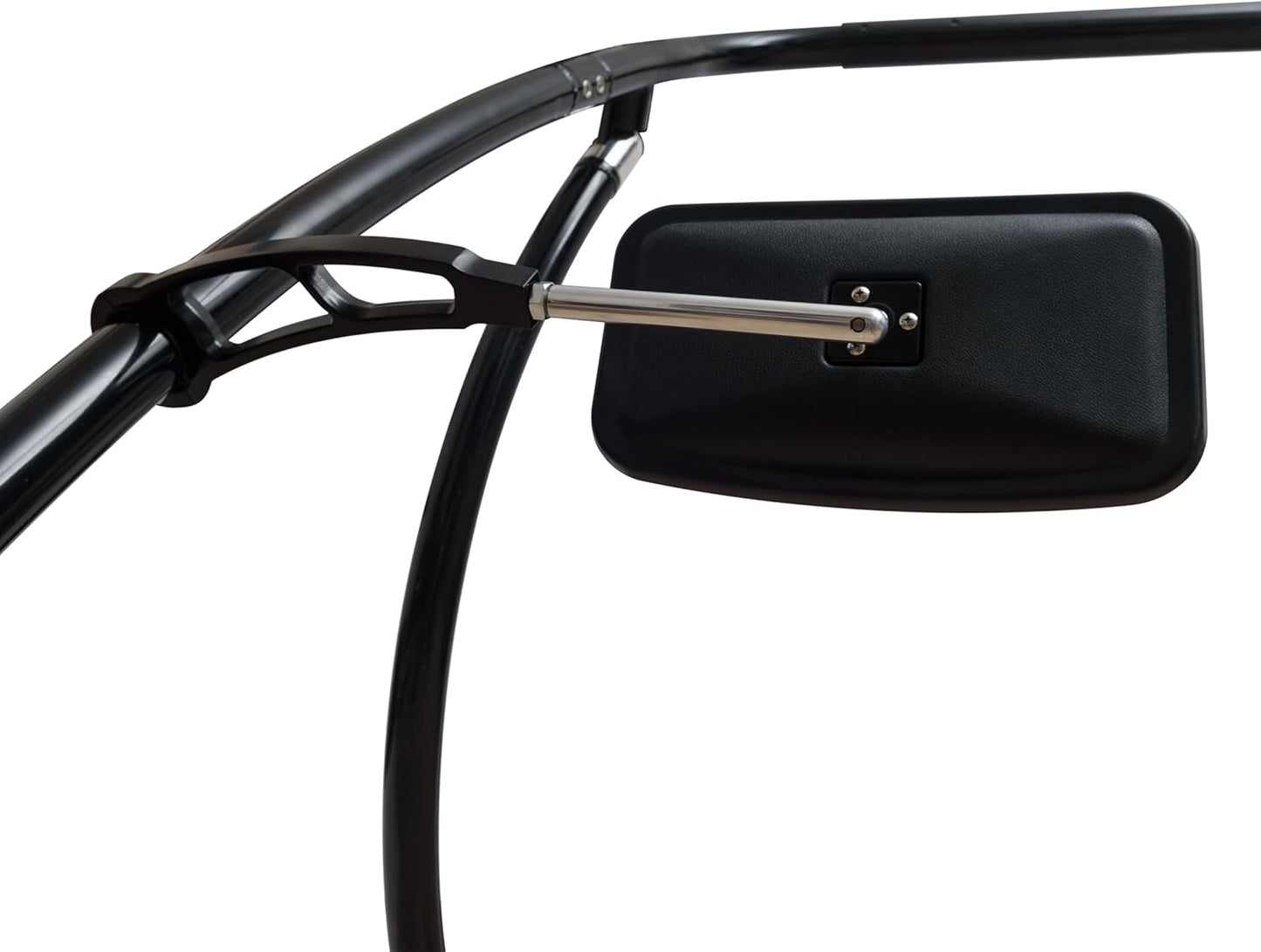 Wakeboard Tower Mirror Black, 7x13" Convex Boat Rear View Mirror, All-Black Stable Mount, 360° Adjustable Ball Joint, Fits Wake Towers up to 2.5", for Wake Surf, Ski Boat & Tubing