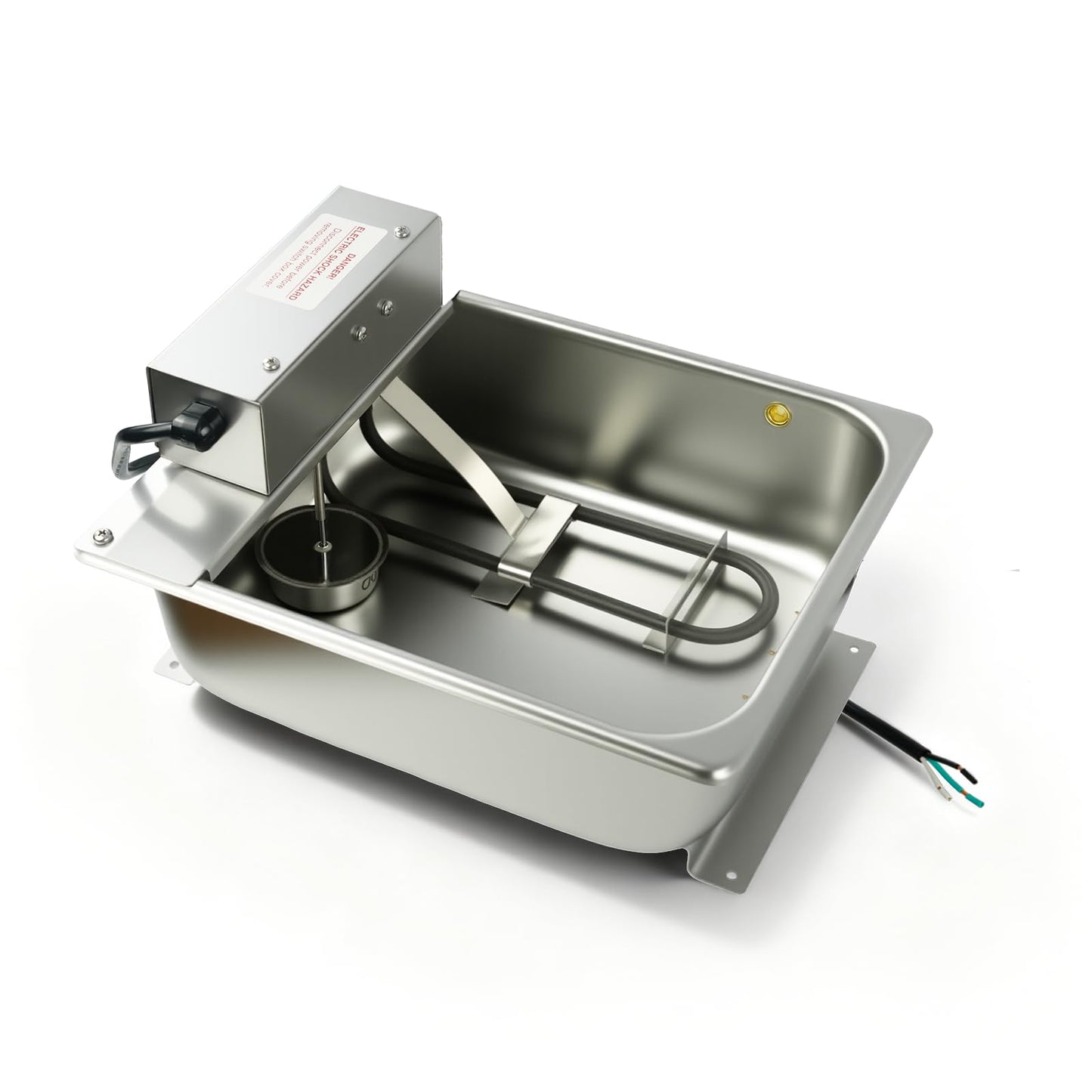 CP807 Stainless Steel Condensate Drain Pan with High-Limit & Float Safety Switches, NSF Certified for Commercial Refrigerators/Freezers Quick Evaporation