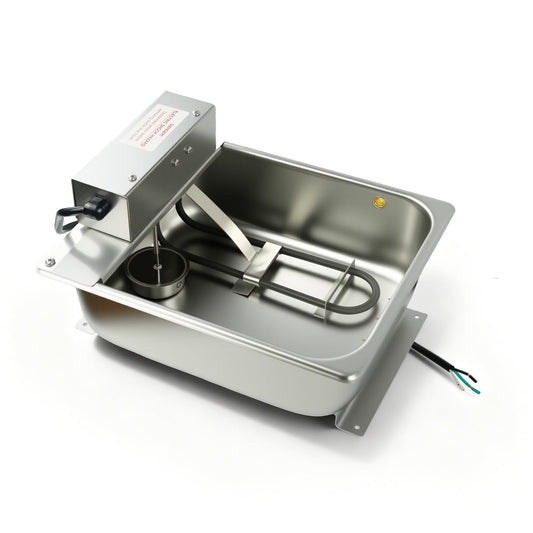 CP807 Stainless Steel Condensate Drain Pan with High-Limit & Float Safety Switches, NSF Certified for Commercial Refrigerators/Freezers Quick Evaporation