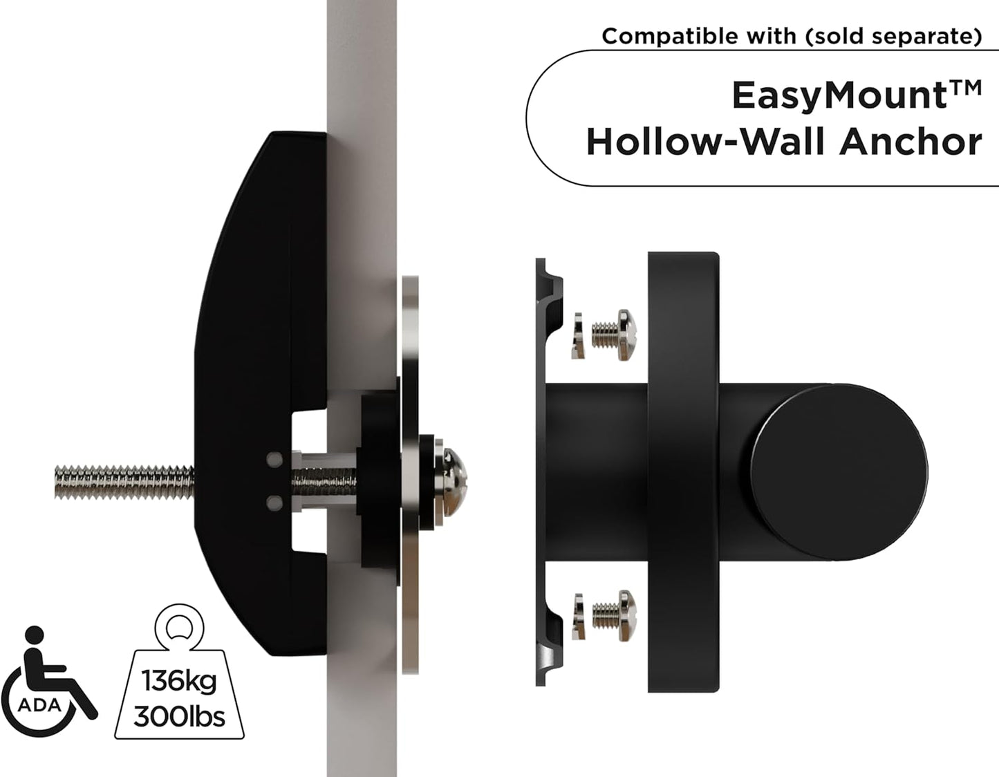 HEALTHCRAFT 24" Horizon Grab Bar, ADA Compliant Bathroom Safety Bar, Stainless Steel Shower Handle, 500 lb Support, Modern Bathroom Rail for Shower, Tub & Toilet Wall (1, Matte Black, 24 Inch) Matte Black 24 Inch 1
