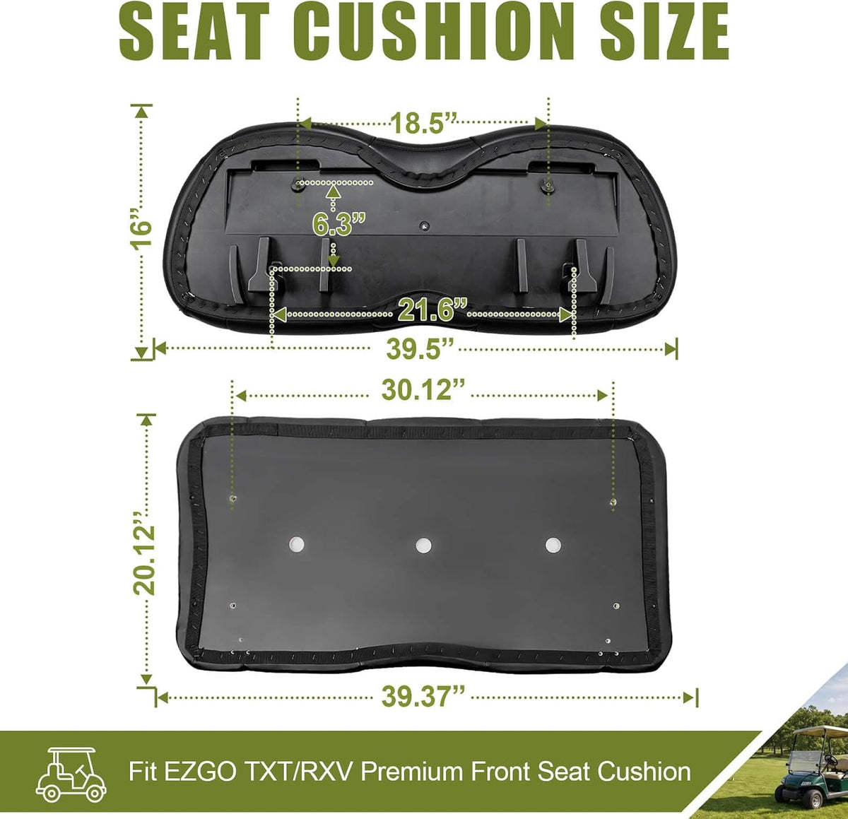 NOKINS Golf Cart Front Seat for Club Car Precedent 2012+/Tempo/Onward