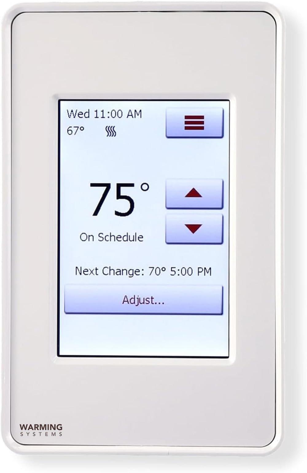 Electric Radiant Floor Heating Thermostat, Touch Screen Programmable Thermostat with GFCI, 120V or 240V, with Intuitive Screen Interface, UDG4-4999, Includes Floor Sensor