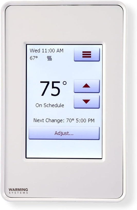 Electric Radiant Floor Heating Thermostat, Touch Screen Programmable Thermostat with GFCI, 120V or 240V, with Intuitive Screen Interface, UDG4-4999, Includes Floor Sensor