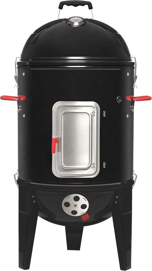 CUE WAY K2 SMOKEGUARDIAN ELITETOWER, vertical Charcoal Smoker,17 inch,Black