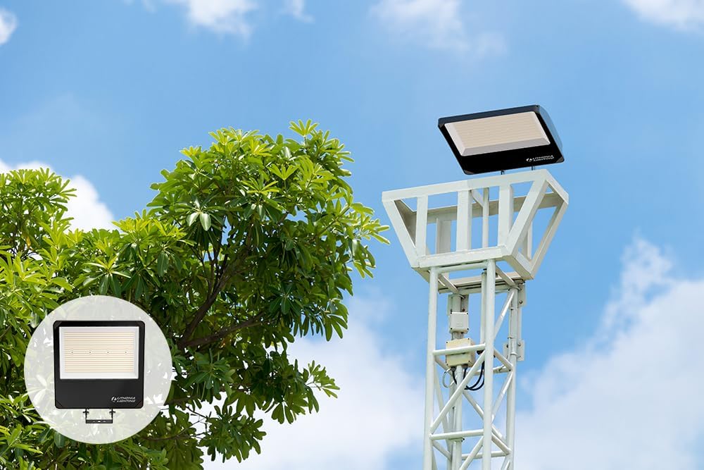 LED Outdoor Floodlight, Adjustable Lumen Output, Switchable White Color Temperature, Dusk-to-Dawn Photocell, Yoke or Slipfitter Mounting, UVOLT,