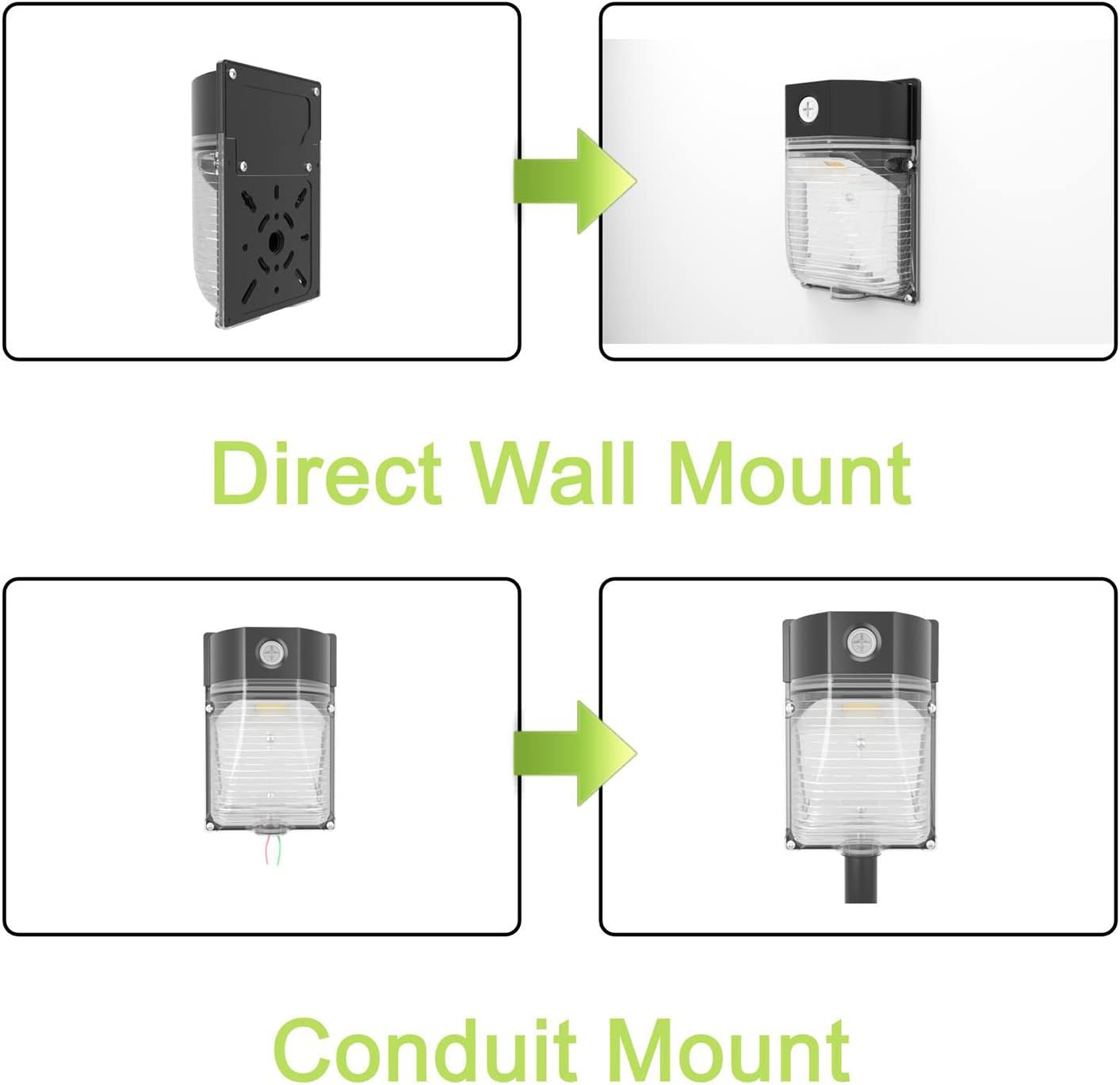 YXL 6PACK 30W 3600LM LED Wall Pack Lights with Dusk to Dawn Photocell, AC100-277V 5000K Wall Pack Lights Outdoor Led, IP65 Waterproof, ETL Listed,