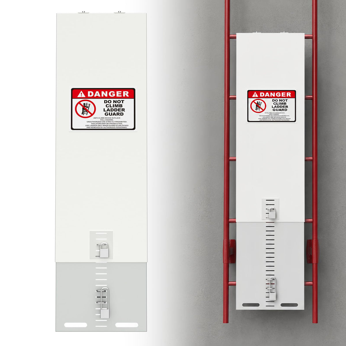 Fixed Ladder Security Lockout, Outdoor Ladder Lockout Safety Device Gray