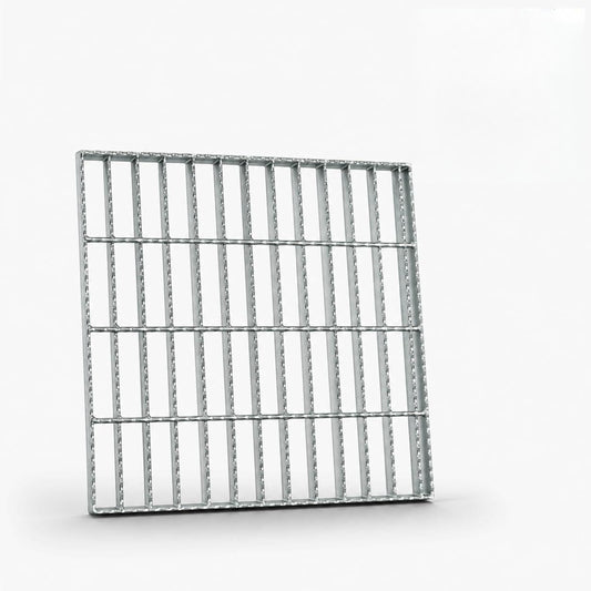 Galvanized Steel Drain Grate 18 in, Serrated Steel Bar Grating with B125 Load Capacity, Anti-Slip Metal Catch Basin Grate for Driveway, Garage, Patio, Yard, Factory, and Outdoor Drainage 17.7inch