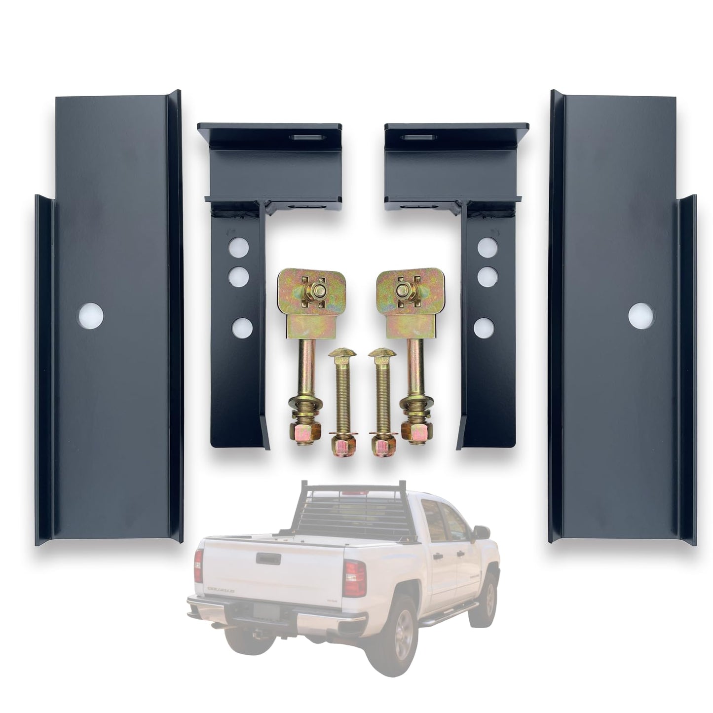 30119 Hardware Kit | for Use w/Standard Bed | Fits 2007-2018 Chevrolet GMC Silverado Sierra 1500; 07-19 Chevrolet GMC Silverado Sierra 2500 3500 HD | Black Powder Coat | No Drill Required
