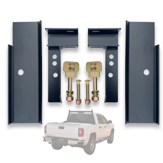 30119 Hardware Kit | for Use w/Standard Bed | Fits 2007-2018 Chevrolet GMC Silverado Sierra 1500; 07-19 Chevrolet GMC Silverado Sierra 2500 3500 HD | Black Powder Coat | No Drill Required
