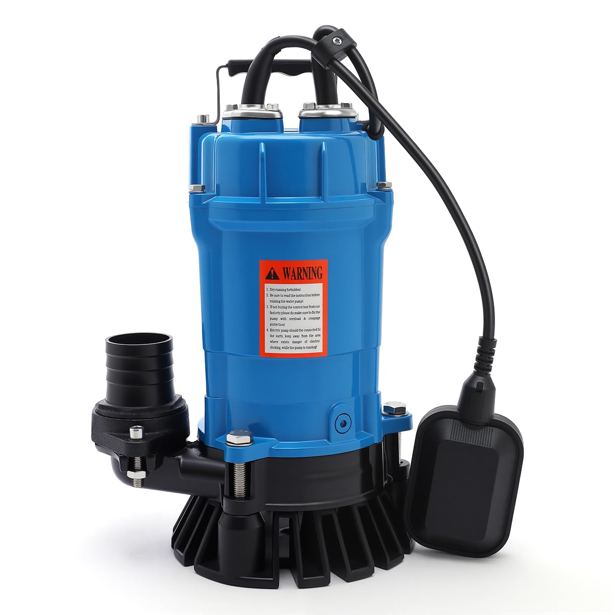 1HP Submersible Sewage Effluent Pump 115V,83GPM,56ft,2"Discharge,Cast Iron Shallow Well Sump Pump with Auto Float Switch for Drain Dirty Clean Water,Pools,Garden,Pond,Basement Basin,Flooded Area