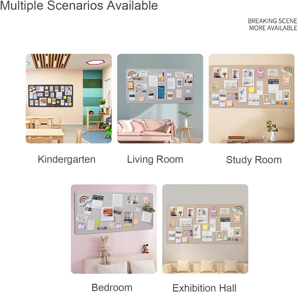 Large Bulletin Board, Foldable 72x48 Inches Cork Board Alternative, Large Felt White