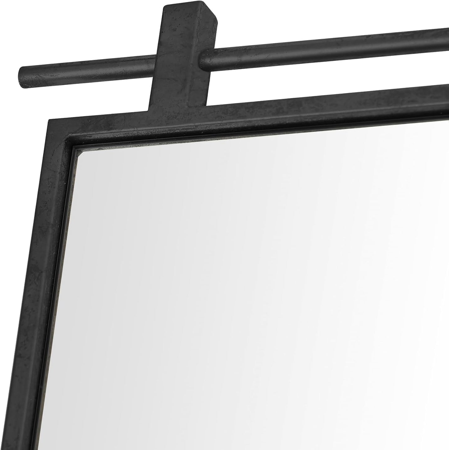 MYTHFUL Black Metal Framed Mirror for Bathroom 24X24 in Modern Wall Mounted Vanity Mirror Rectangle Decorative Wall Mirror for Bathroom Wall Over