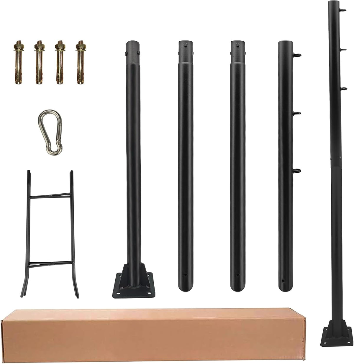 Shade Sail Poles, 2026 Upgraded 2 Poles 10Ft Outdoor Sun Shade Sail Post with Concrete Bracket Support Awning Canopy Heavy Duty Metal Pole Kit for Outside Patio Garden Deck Playground Backyard