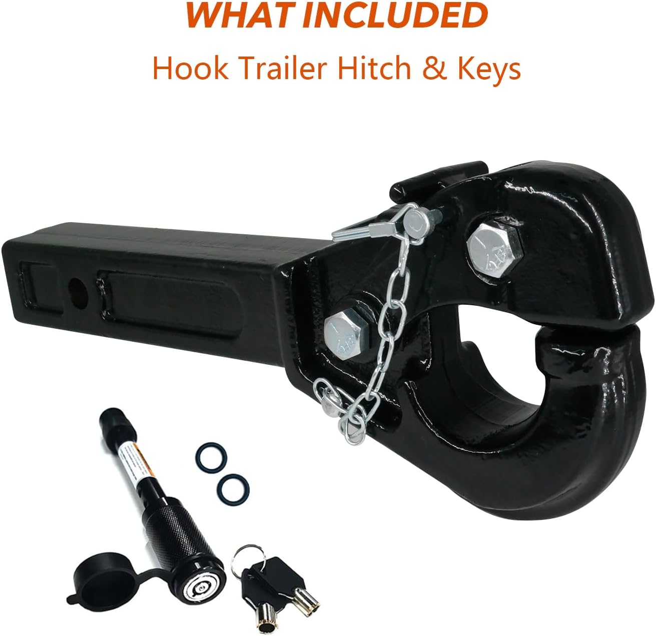 Heavy-Duty Pintle Hitch for 2 Inch Receiver, 33,000 lbs Towing Capacity, Pintle Trailer Hitch with 1 Hitch Pin Lock, Flexible Hook & High-Strength Carbon Steel Design, Fit for Trucks, SUVs