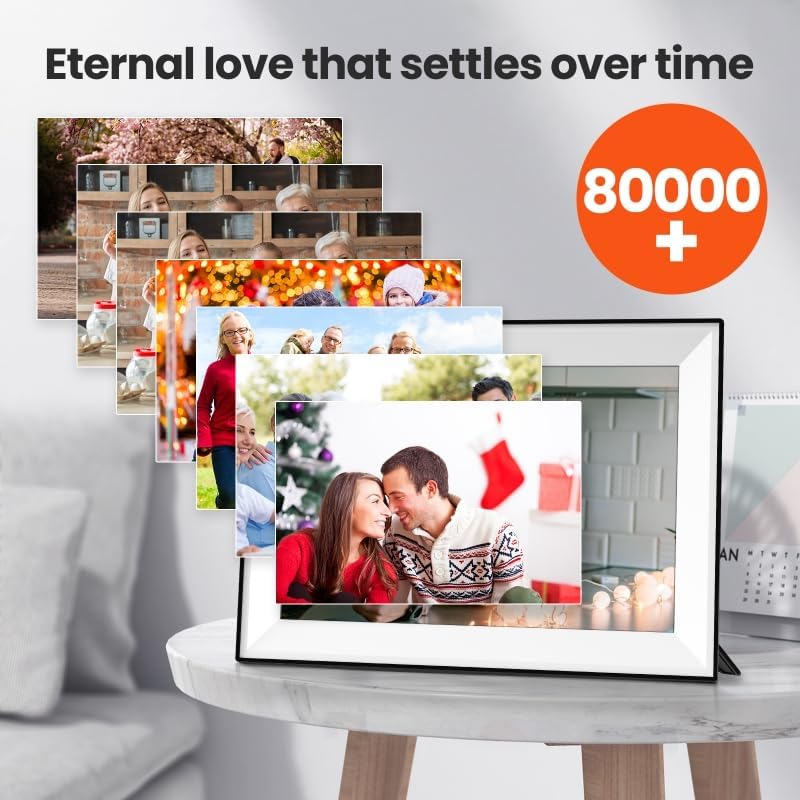 Frameo 10.1 Inch Smart WiFi Digital Picture Frame, 1280 x 800 IPS HD Touch Screen, Easy Photos Video Sharing via App, Eternal Flower Birthday Gift