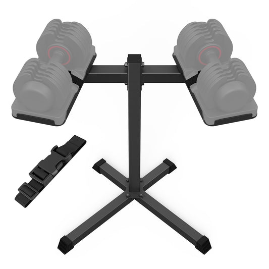 Adjustable Dumbbell Stand, 35" Height Adjustable Dumbbell Rack, 300LBS Capacity Home Gym Storage Rack with 90°Rotating Platform（Rack Only）