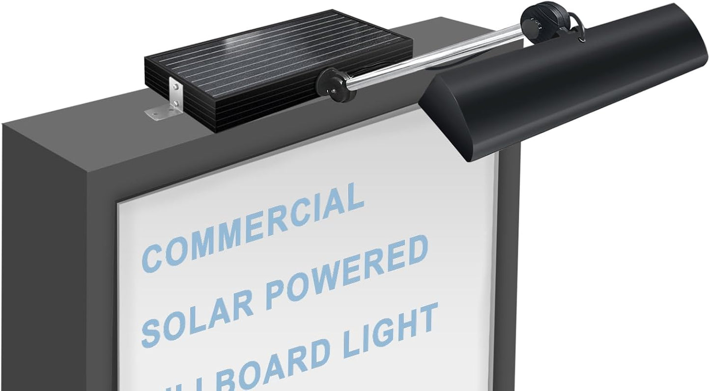 Solar sign Lights Max,3699lm,IP65,fine feel frosted shell,8000 mAh Commercial Sign Light for Real Estate Signs, Business, Advertisement, High Way Sign Lighting (Black)