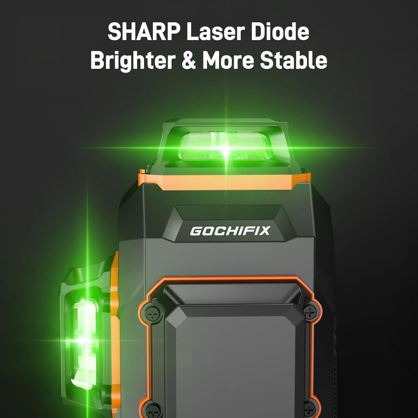 Laser Level GOCHIFIX 16 Lines 4D Laser Level Self Leveling 4x360 Green Laser Level Horizontal Vertical Laser Tool for Wall Sharp 520 Laser Tube 5.2Ah