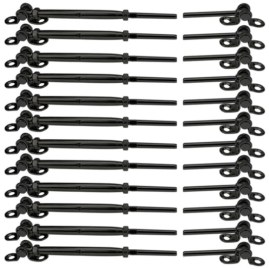 Sowtowe 12 Pairs Black Cable Railing Hardware,Black Stainless Steel Cable Railing Kit,for 1/8 Cable Railing System, Adjustable Angle,T316 Marine