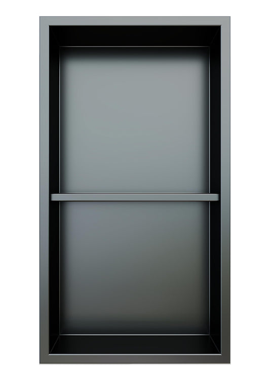 Fiberglass Shower Niche 12X24in No Tile Needed and Needed Tile All can Work Matte Black