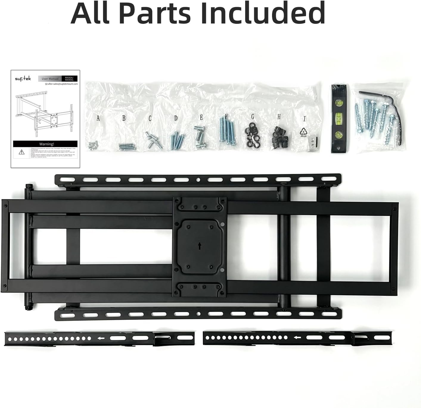 Suptek Full Motion Long Arm TV Wall Mount for 42-90 Inch TVs, 40 Inch Extension, Swivel & Tilt, Supports Max VESA 800x400mm, 155 lbs Load Capacity,