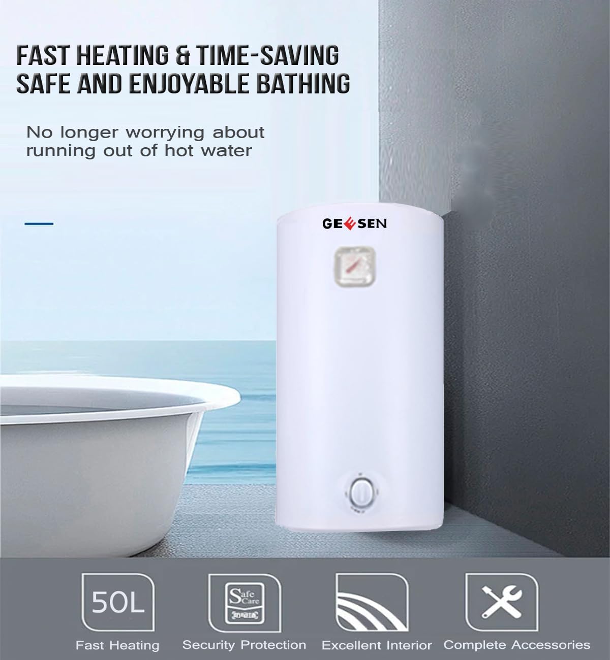 Electric Hot 20 gallon Water Heater Storage, RV TR Endless Trailer Indoor Waterproof Shower Water Heater Compact Point-of-Use, Bathroom Shower