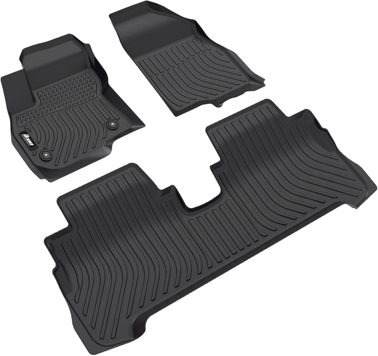 3D TPE Floor Mats, Compatible with 2017-2023 Chevrolet Bolt EV, All Weather Waterproof Anti-Slip Floor Liners, Front & 2nd Row Full Set Car Interior Accessories, Black
